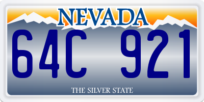 NV license plate 64C921