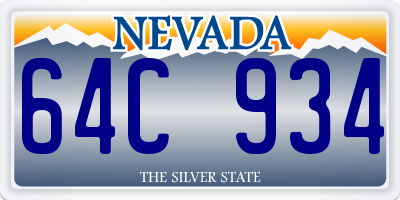 NV license plate 64C934