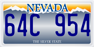 NV license plate 64C954