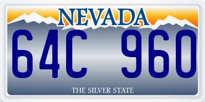 NV license plate 64C960