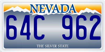 NV license plate 64C962