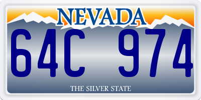 NV license plate 64C974