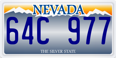 NV license plate 64C977