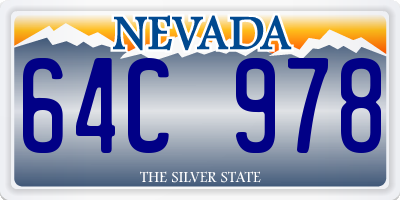 NV license plate 64C978
