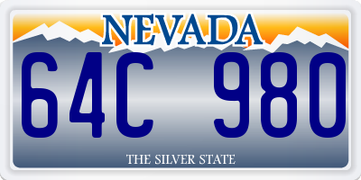 NV license plate 64C980