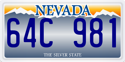 NV license plate 64C981
