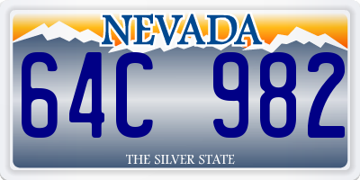 NV license plate 64C982