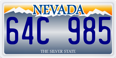 NV license plate 64C985