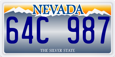NV license plate 64C987