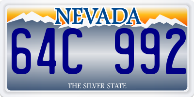 NV license plate 64C992