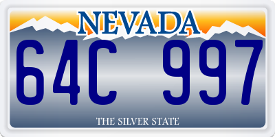 NV license plate 64C997