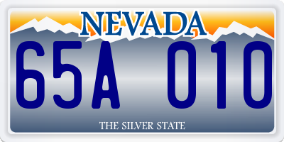 NV license plate 65A010