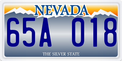 NV license plate 65A018