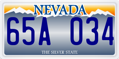 NV license plate 65A034