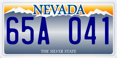 NV license plate 65A041