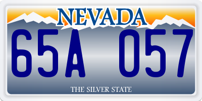 NV license plate 65A057