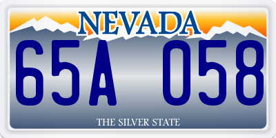 NV license plate 65A058