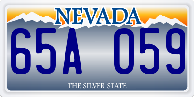 NV license plate 65A059