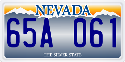 NV license plate 65A061