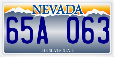 NV license plate 65A063