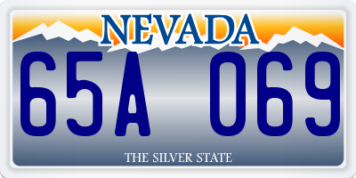 NV license plate 65A069