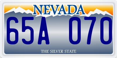 NV license plate 65A070