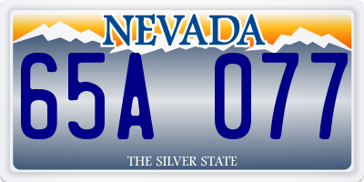 NV license plate 65A077