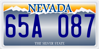 NV license plate 65A087
