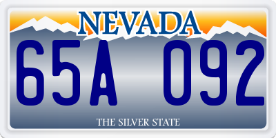 NV license plate 65A092