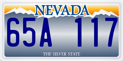 NV license plate 65A117