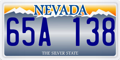 NV license plate 65A138