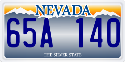 NV license plate 65A140