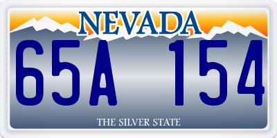 NV license plate 65A154