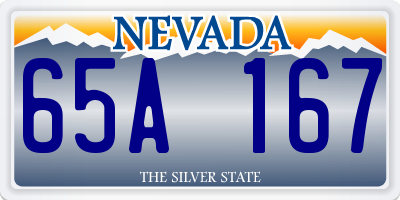 NV license plate 65A167