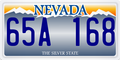 NV license plate 65A168