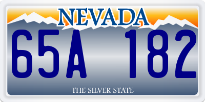 NV license plate 65A182