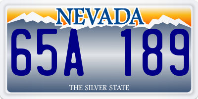 NV license plate 65A189