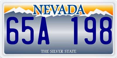 NV license plate 65A198
