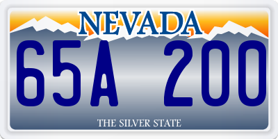 NV license plate 65A200