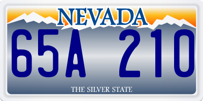 NV license plate 65A210