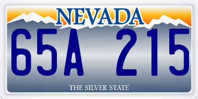 NV license plate 65A215