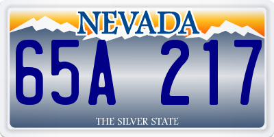 NV license plate 65A217