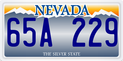 NV license plate 65A229