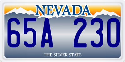 NV license plate 65A230