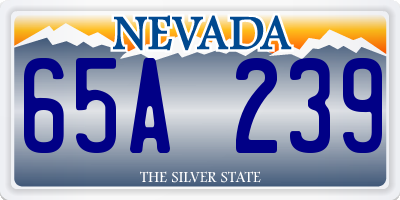 NV license plate 65A239