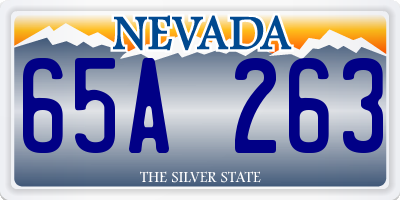 NV license plate 65A263