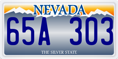 NV license plate 65A303