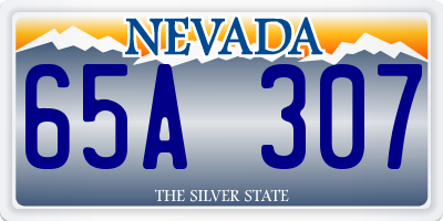 NV license plate 65A307