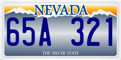 NV license plate 65A321