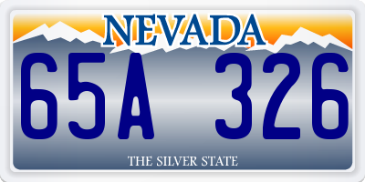 NV license plate 65A326